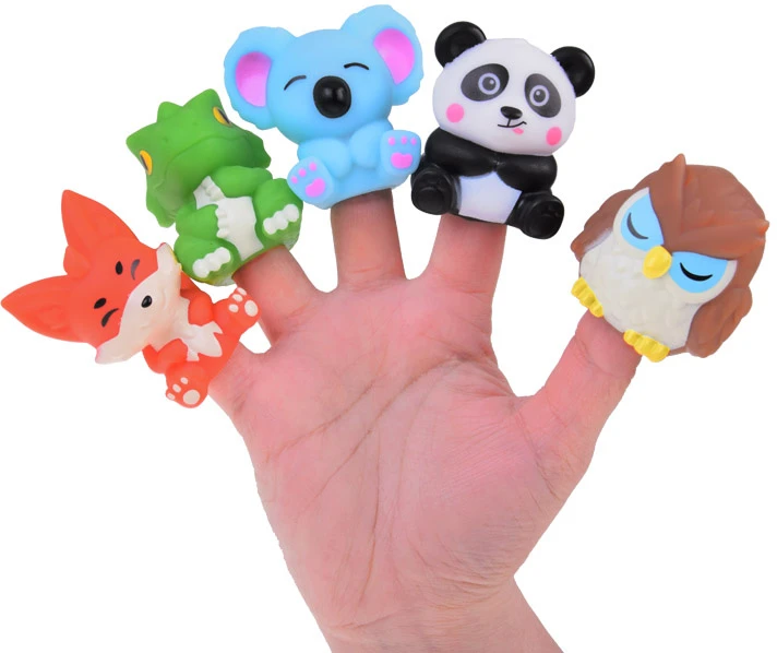 Jokomisiada Rubber finger puppets ZOO animals - set of 5 ZA5601 figures