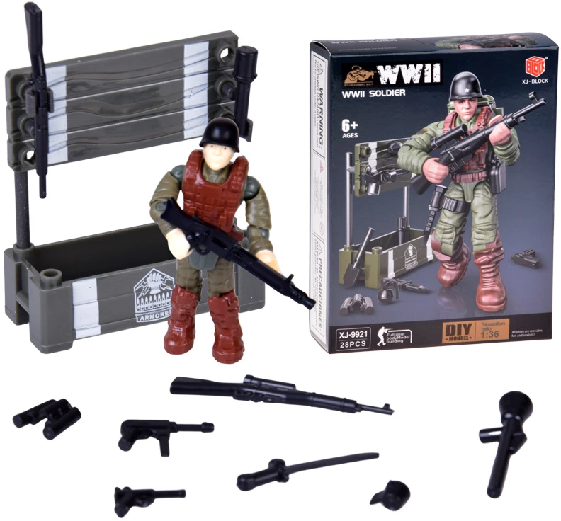 Jokomisiada WWII soldier figures, modelis to assemble, 28 pieces, ZA5723
