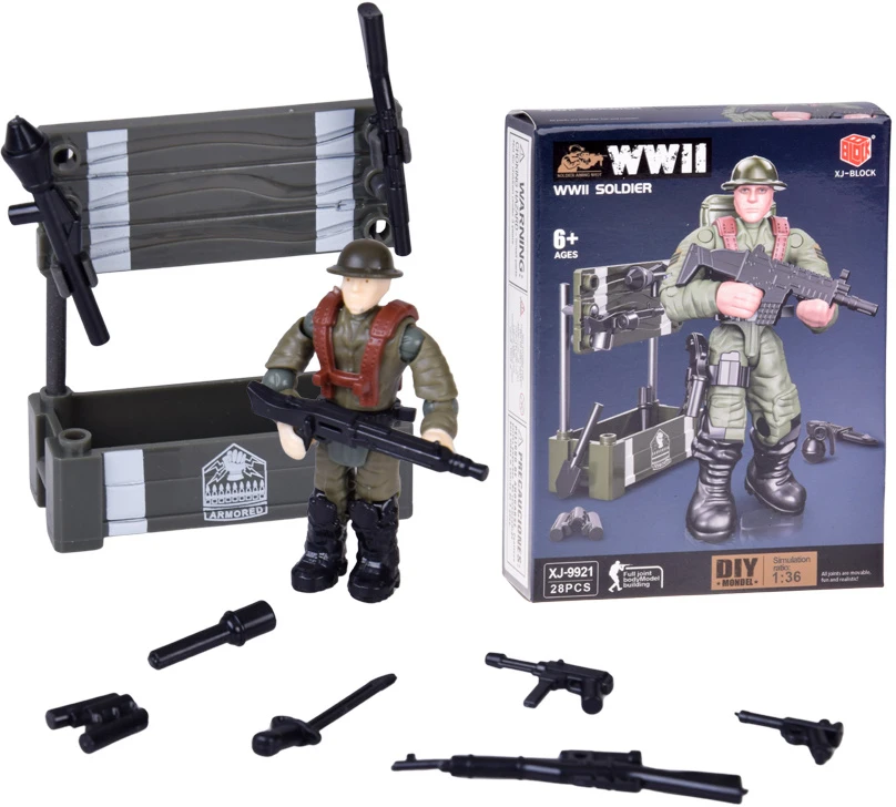 Jokomisiada WWII soldier figures, modelis to assemble, 28 pieces, ZA5723