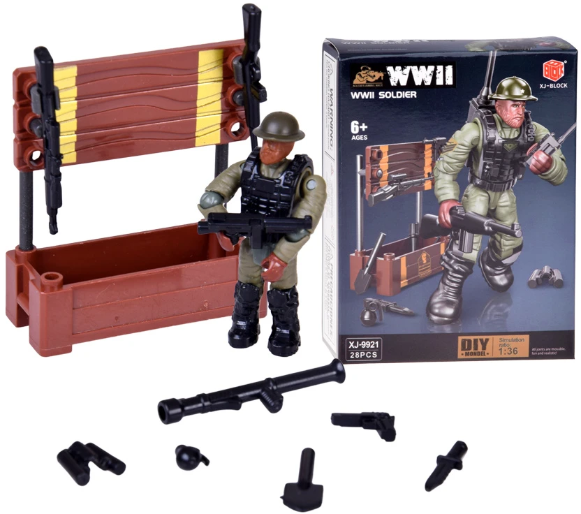 Jokomisiada WWII soldier figures, modelis to assemble, 28 pieces, ZA5723