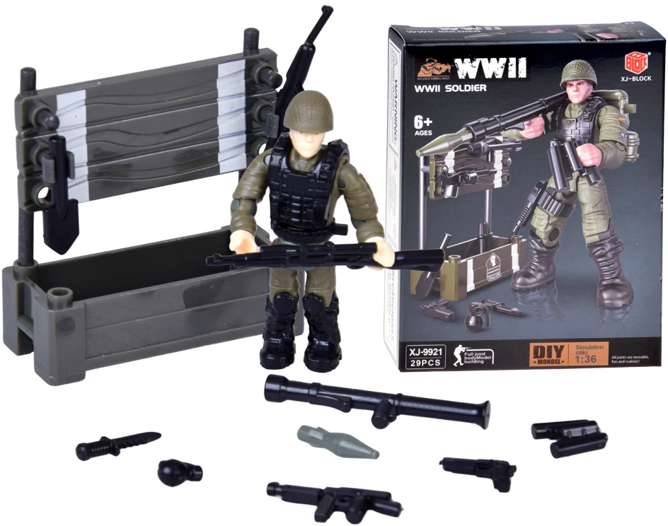 Jokomisiada WWII soldier figures, modelis to assemble, 28 pieces, ZA5723