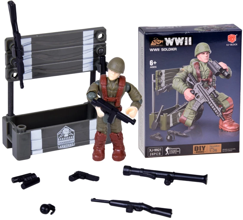 Jokomisiada WWII soldier figures, modelis to assemble, 28 pieces, ZA5723