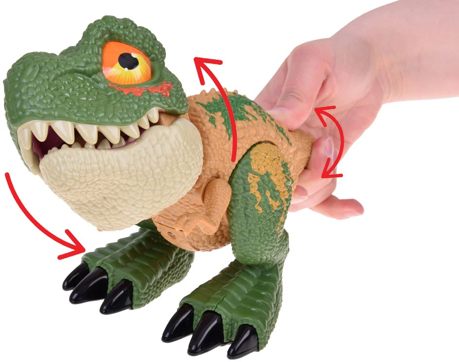 Jokomisiada Judinamas DINOZAURAS Tyrannosaurus Rex Garsas + Šviesa Žalias ZA5589