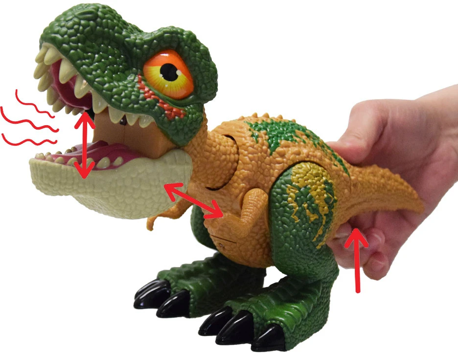 Jokomisiada Judinamas DINOZAURAS Tyrannosaurus Rex Garsas + Šviesa Žalias ZA5589