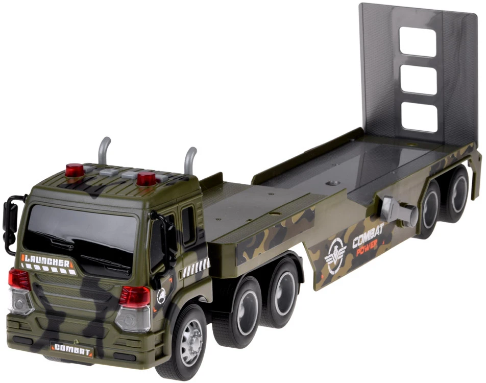 Jokomisiada Military Transport Truck Set – Army Tank, Helicopter & Truck with Friction Power, Lights and Sounds