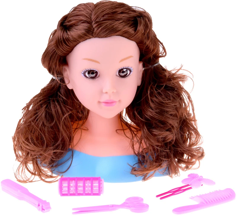 Jokomisiada Hairdressing head 20 cm Juodas DOLL with hairdressing accessories ZA5838