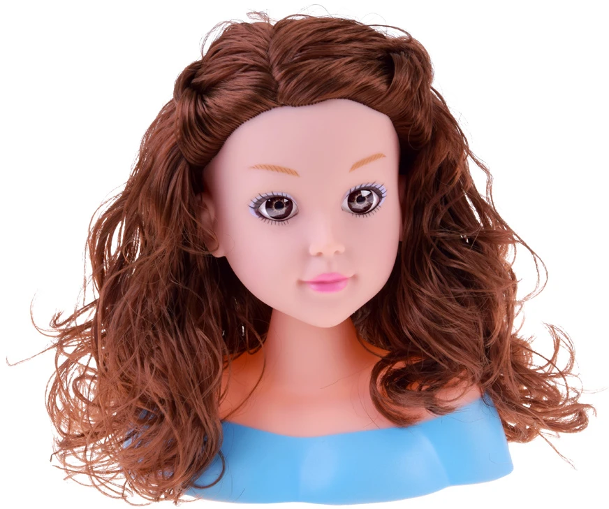 Jokomisiada Hairdressing head 20 cm Juodas DOLL with hairdressing accessories ZA5838