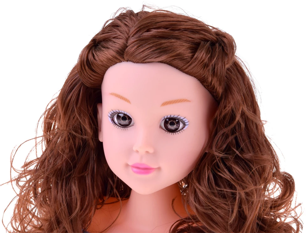 Jokomisiada Hairdressing head 20 cm Juodas DOLL with hairdressing accessories ZA5838