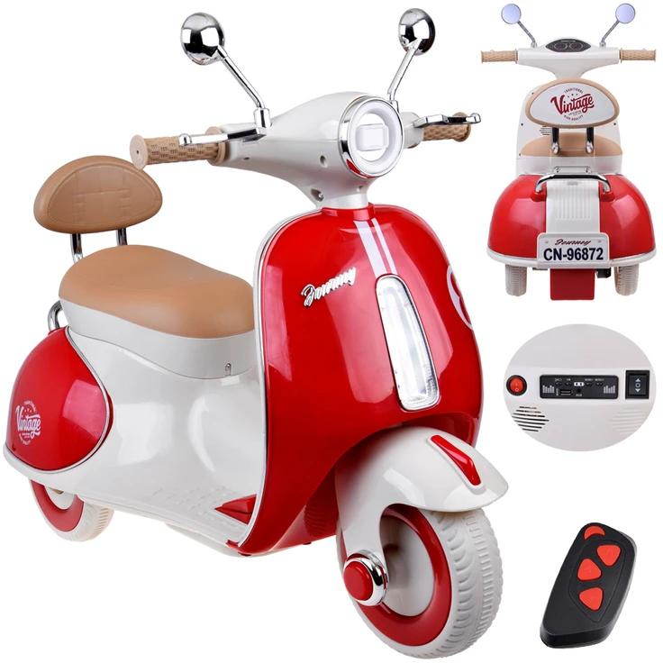 Jokomisiada Classic Electric Scooter for Kids PA0330 Raudona