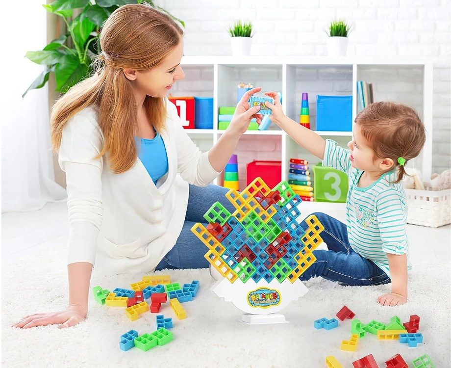 Jokomisiada Statybinių blokų balansavimo bokštas Tetris 3D arkadinis žaidimas ZA4967