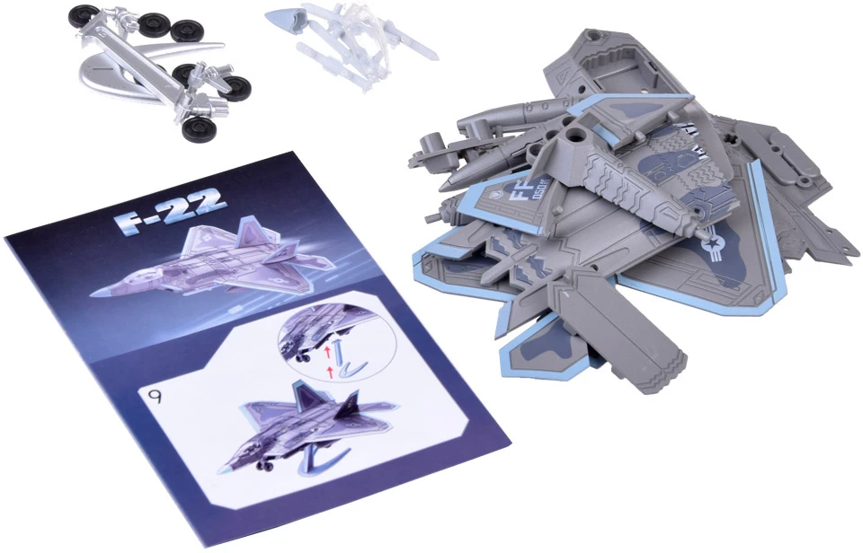 Jokomisiada Konstrukcijos kaladėlių rinkinys reaktyviniam lėktuvui F-22, modelis 1:100 ZA5027