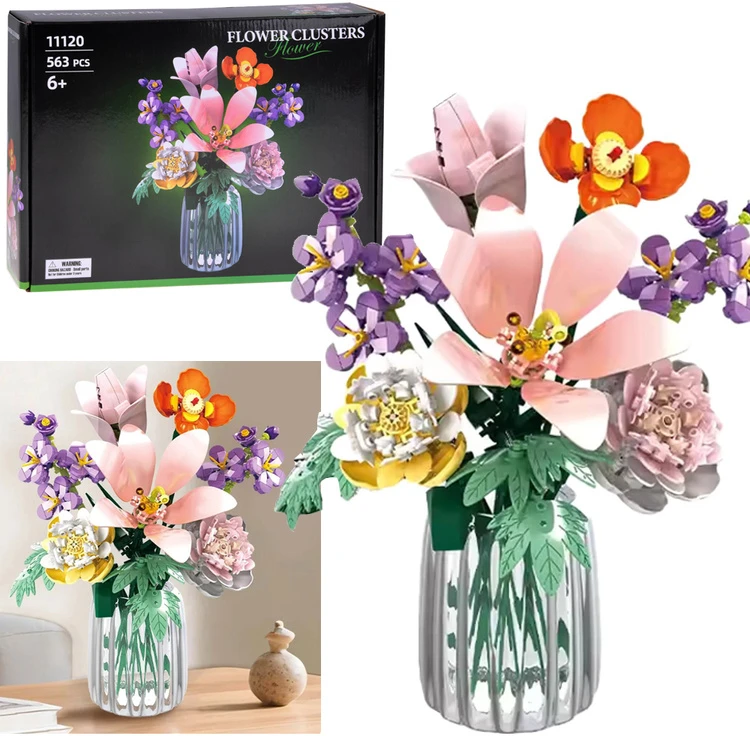 Jokomisiada Technical blocks FLOWERS 9 plants - bouquet of wild flowers 563 pieces ZA5896