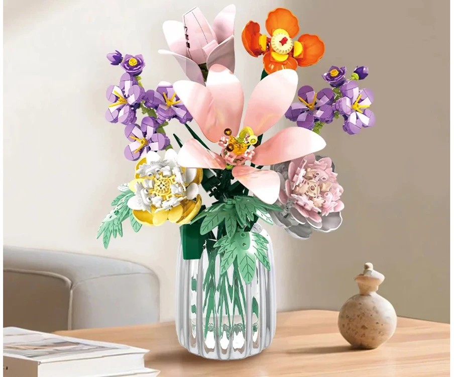 Jokomisiada Technical blocks FLOWERS 9 plants - bouquet of wild flowers 563 pieces ZA5896