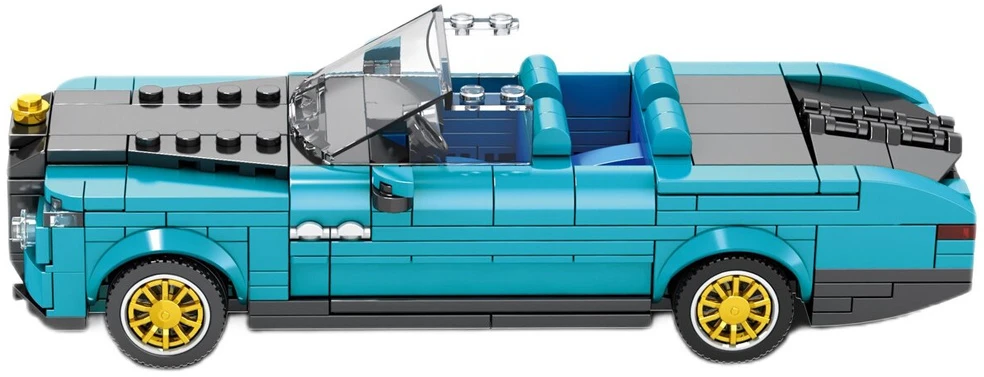 Jokomisiada Technical blocks Retro car Mėlynas CABRIOLET auksinis rims 417 pieces ZA5788