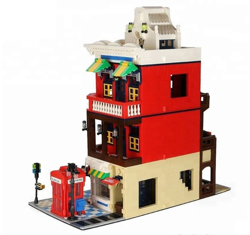 „Jokomisiada Blocks“ serija, pasaulinės architektūros stilius, kampinė parduotuvė, Londonas, 2347ele, ZA5748