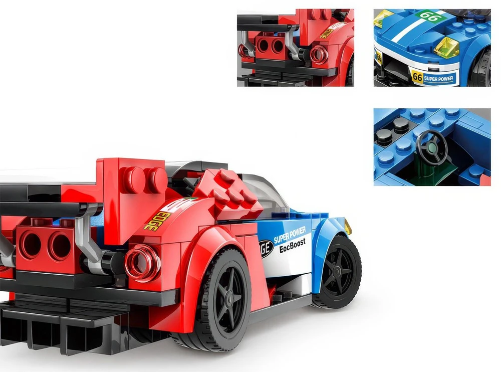 Jokomisiada Technical blocks Sports car Mėlynas-Raudonas 138-piece ZA5744