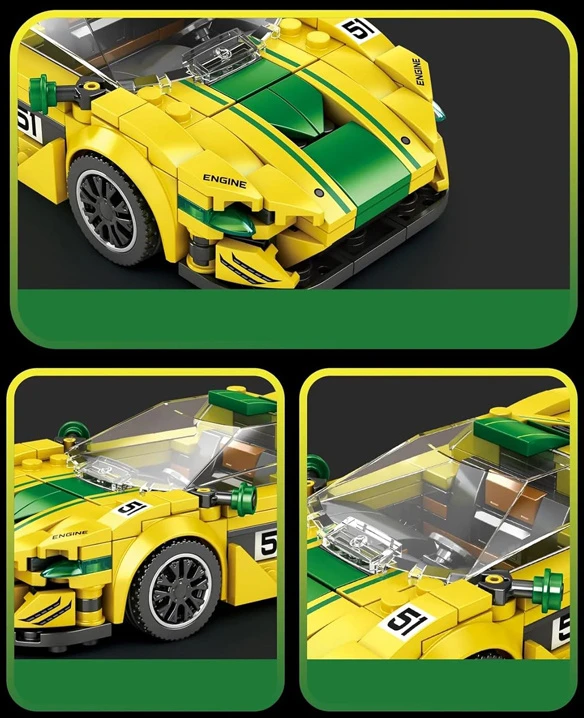 Jokomisiada Technical blocks Sports car P1 GTR Geltonas-Žalias 368-pcs ZA5781