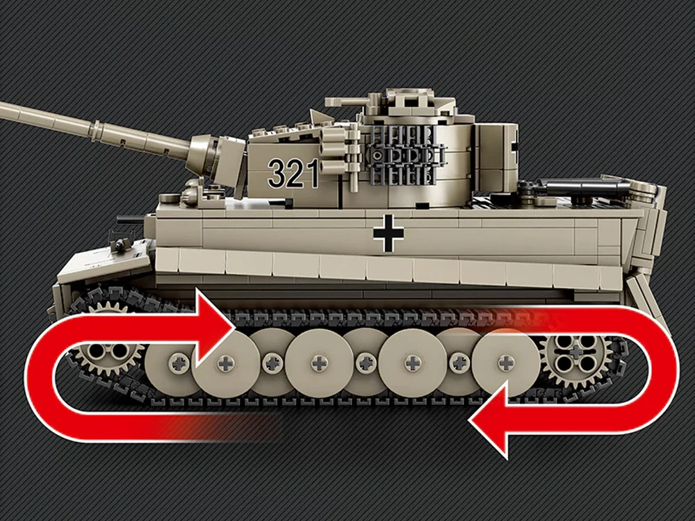 Jokomisiada Construction blocks tank TIGER I World of Tanks 1140ele 1:28 ZA5807