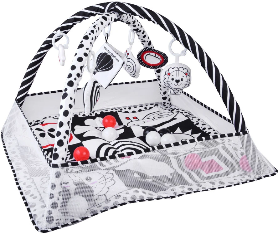 Jokomisiada Contrasting educational mat playpen + balls rustling book ZA5826