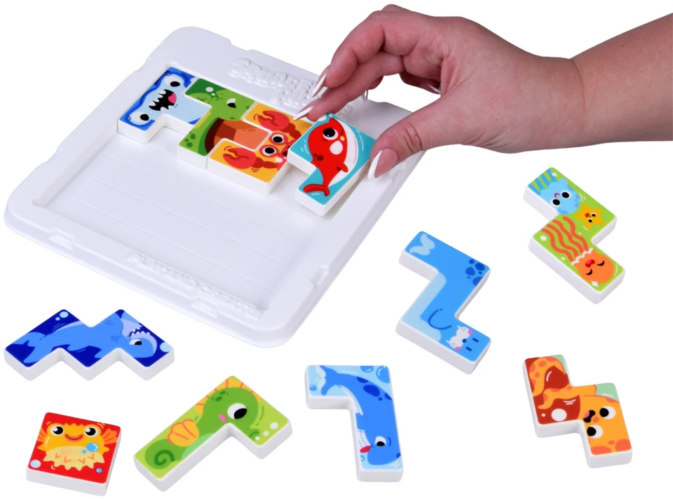 Dėlionė Jokomisiada Square Puzzle Colorful Puzzle – Sea Animals Jigsaw Puzzle, 12 Pieces, ZA6136