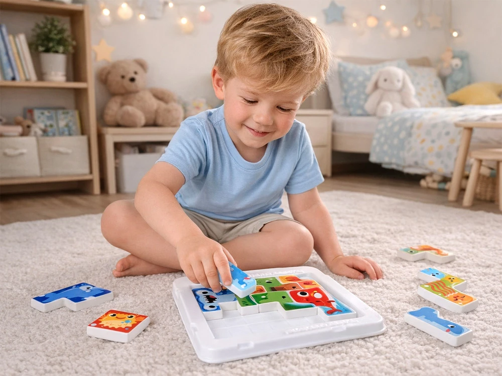 Dėlionė Jokomisiada Square Puzzle Colorful Puzzle – Sea Animals Jigsaw Puzzle, 12 Pieces, ZA6136