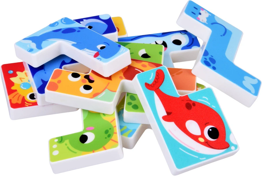 Dėlionė Jokomisiada Square Puzzle Colorful Puzzle – Sea Animals Jigsaw Puzzle, 12 Pieces, ZA6136