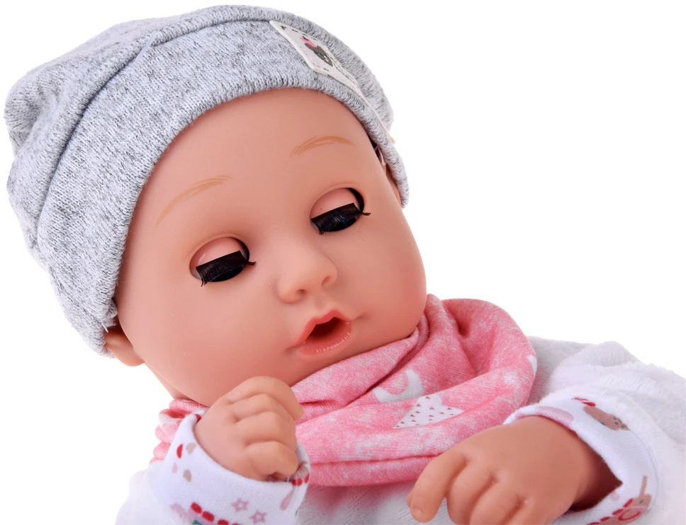 Jokomisiada BOBAS doll 32cm with moving eyes + feeding accessories ZA5833
