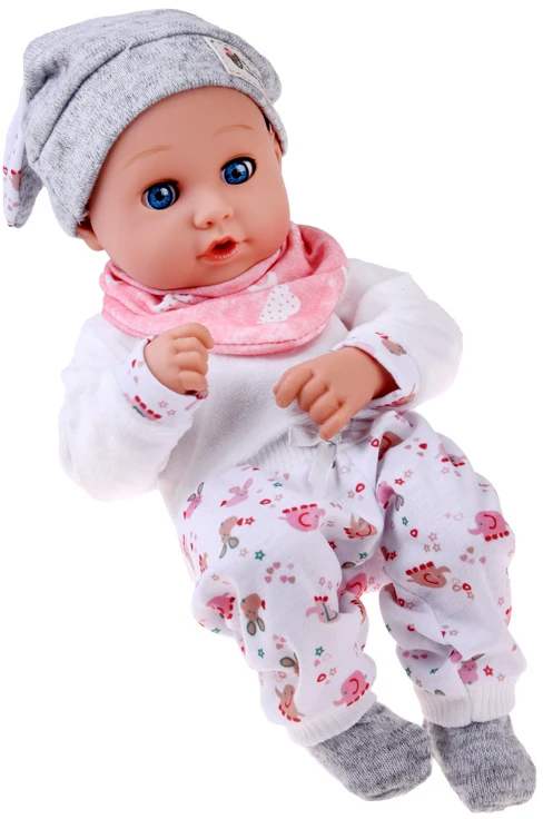 Jokomisiada BOBAS doll 32cm with moving eyes + feeding accessories ZA5833