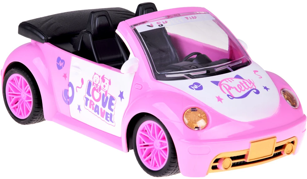 Jokomisiada Doll Car – Rožinė Convertible RC Car with Remote for Girls ZA5908