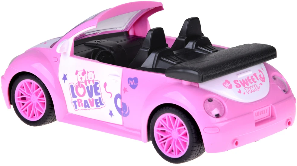 Jokomisiada Doll Car – Rožinė Convertible RC Car with Remote for Girls ZA5908