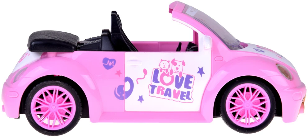 Jokomisiada Doll Car – Rožinė Convertible RC Car with Remote for Girls ZA5908