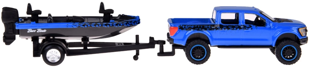 Jokomisiada Licencijuotas metalinis automobilis 1:64 Ford F-150 SVT Raptor 2021 ir laivas