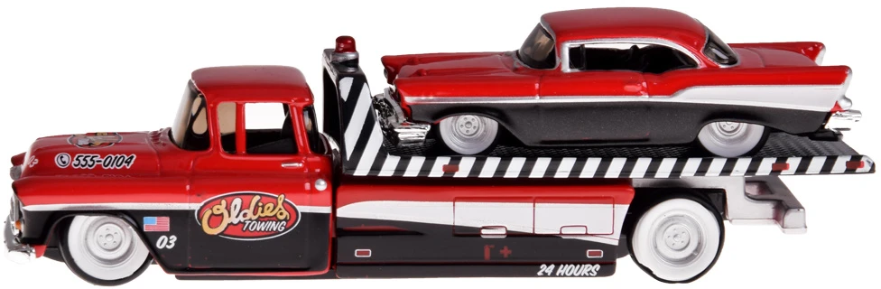 Jokomisiada Licencijuoti 1:64 mastelio „Chevrolet Flatbed 1957“ ir „Bel Air “ lieti automobiliai