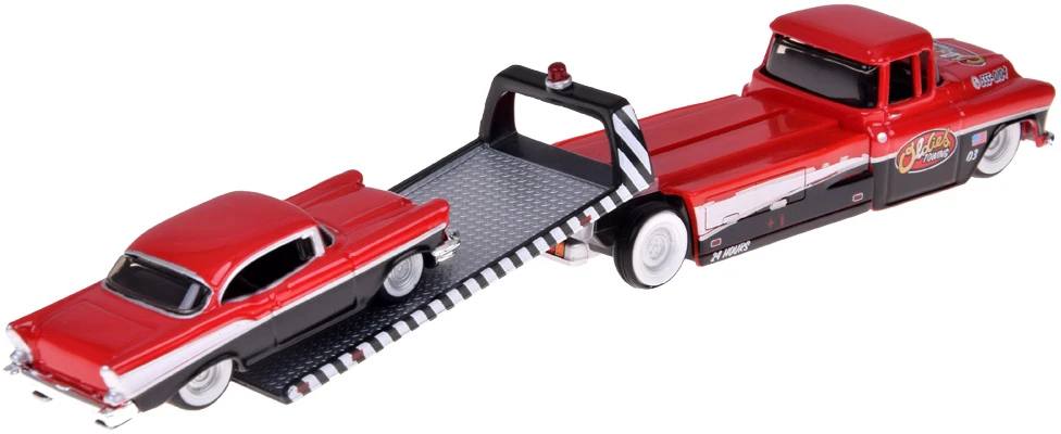Jokomisiada Licencijuoti 1:64 mastelio „Chevrolet Flatbed 1957“ ir „Bel Air “ lieti automobiliai