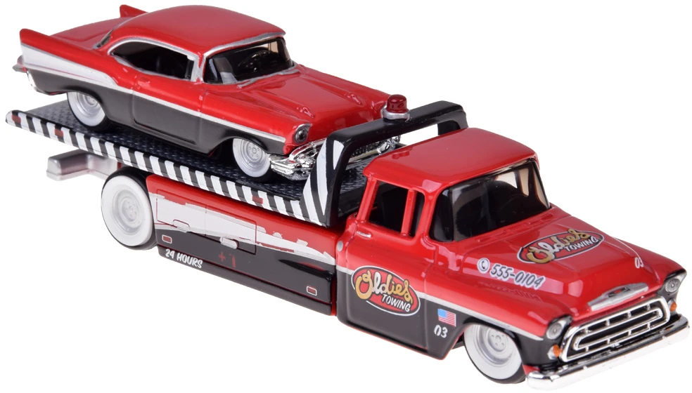 Jokomisiada Licencijuoti 1:64 mastelio „Chevrolet Flatbed 1957“ ir „Bel Air “ lieti automobiliai