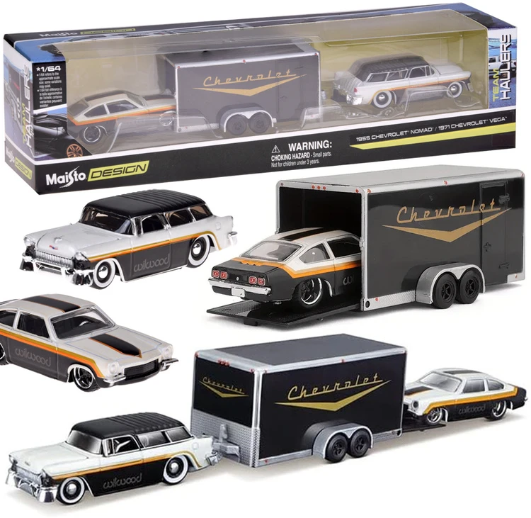 Jokomisiada Licencijuoti metaliniai automobiliai 1:64 – „Chevrolet Nomad 1955“ ir „Vega 1971