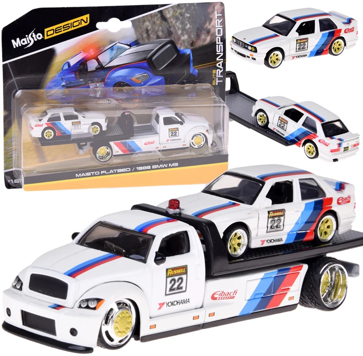 Jokomisiada Licencijuoti metaliniai automobiliai 1:64 „Maisto“ platforminis automobilis ir 1988 m. BMW M3