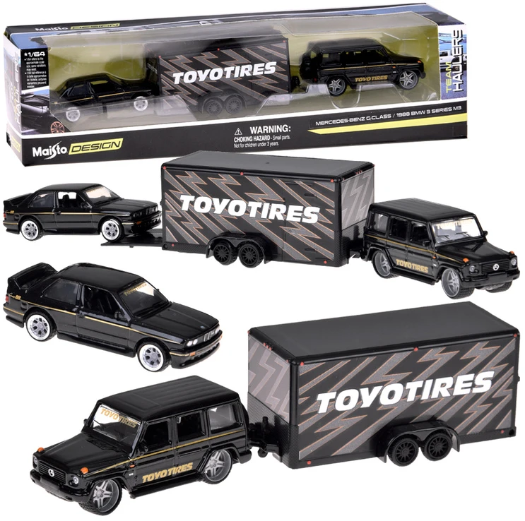 Jokomisiada Licencijuoti metaliniai automobiliai 1:64 Mercedes-Benz G 1988 ir BMW M3 E30