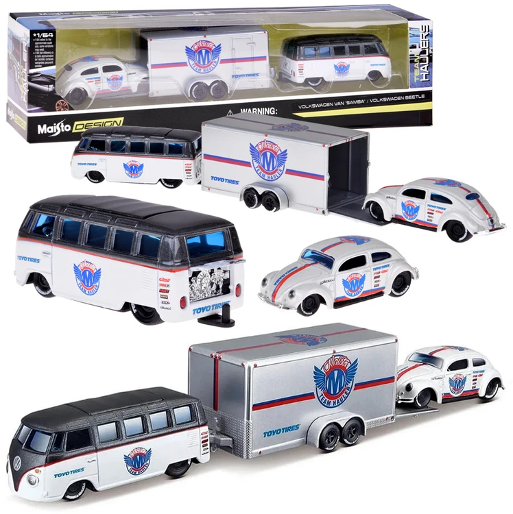 Jokomisiada Licencijuoti metaliniai automobiliai 1:64 „Volkswagen Van“ „Samba“ ir „VW Beetle