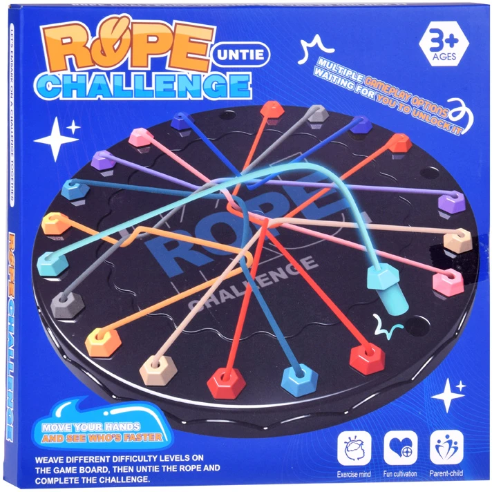 Jokomisiada Logical board game ROPE - cleverly arrange and untangle the strings GR0769