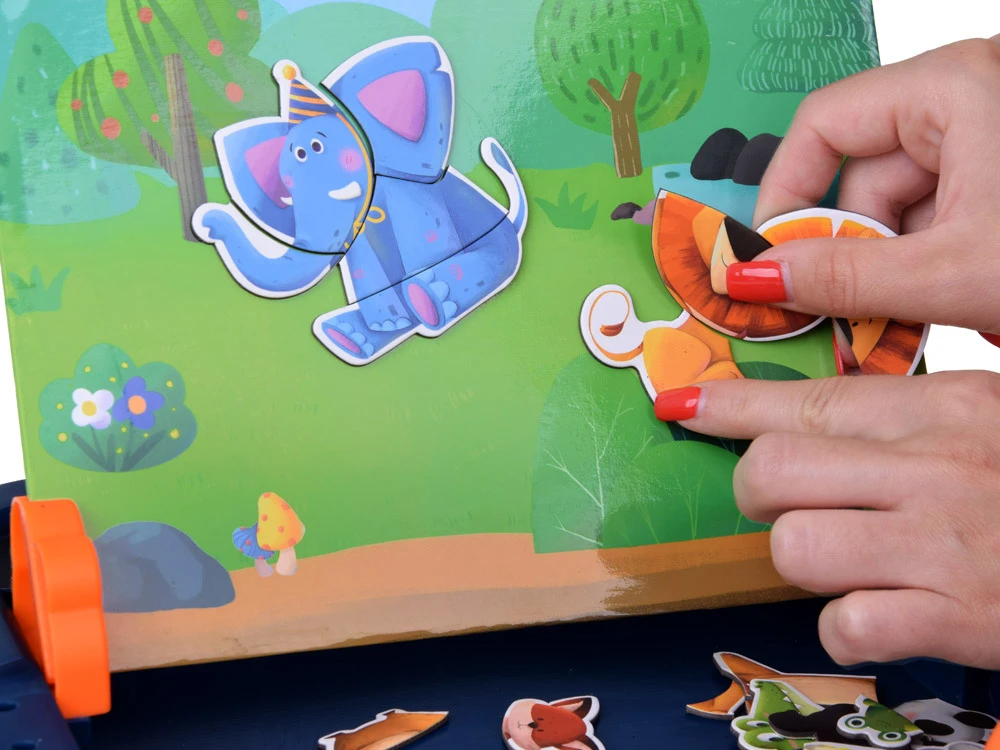 Dėlionė Jokomisiada Magnetic board 2in1 magnetic puzzle animal drawing board ZA5157