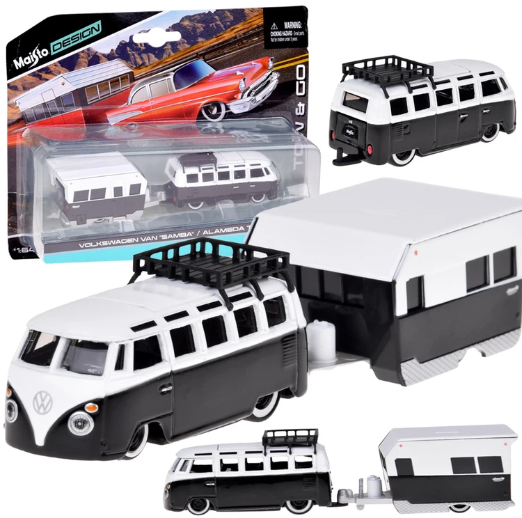 Jokomisiada Maisto licensed car Volkswagen VAN Samba trailer 1:64 1:64 ZA5959