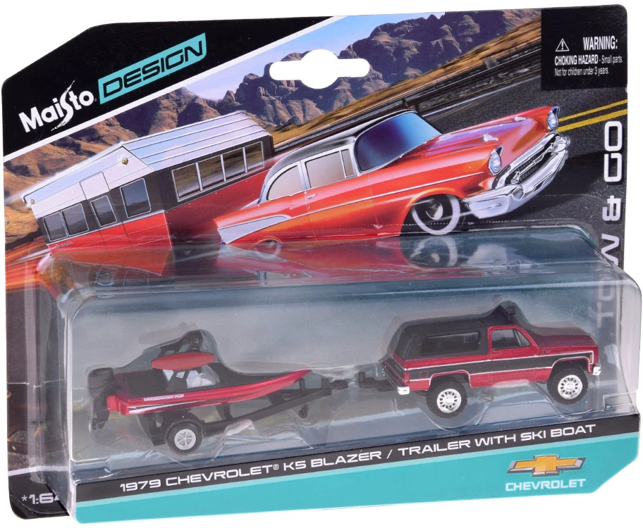 Jokomisiada Maisto Licensed Metal car Chevrolet K5 Blazer + boat 1:64 ZA5964