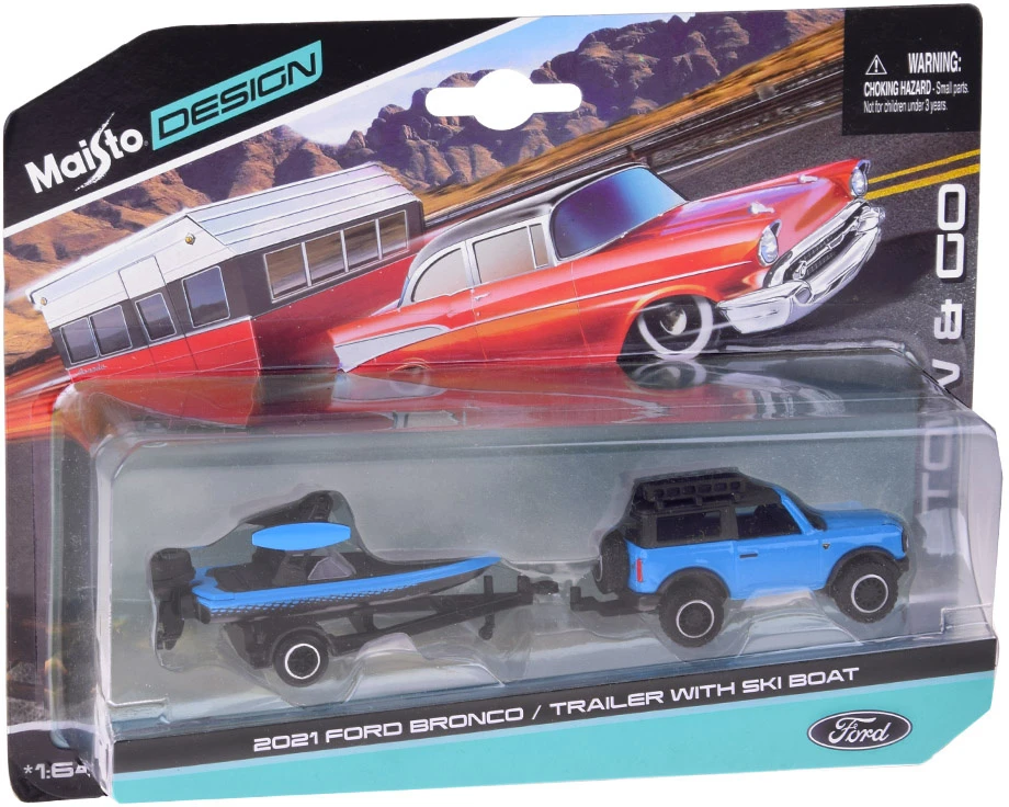 Jokomisiada Maisto Licensed Metal Car Ford Bronco 2021 Boat 1:64 ZA5969