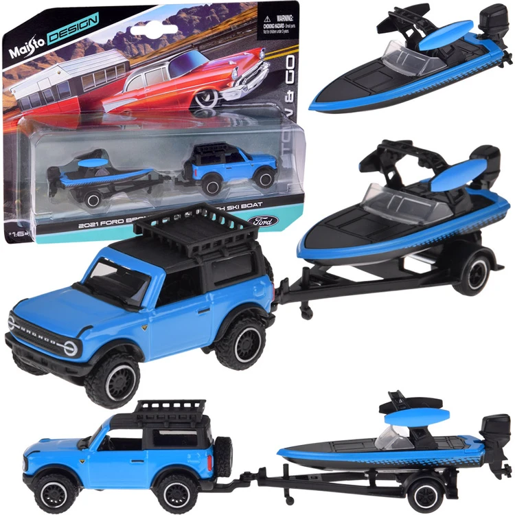 Jokomisiada Maisto Licensed Metal Car Ford Bronco 2021 Boat 1:64 ZA5969