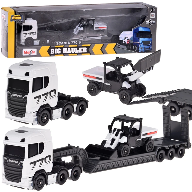 Jokomisiada Maisto Licensed Die-Cast Car SCANIA 770S + Trailer Bulldozer ZA5966