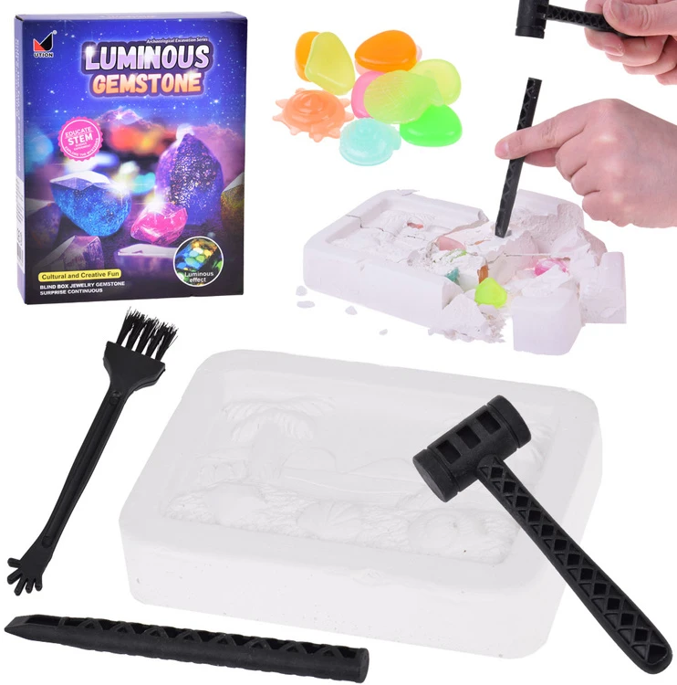 Jokomisiada Little archaeologist excavation fluorescent stones treasure hunt ZA5595