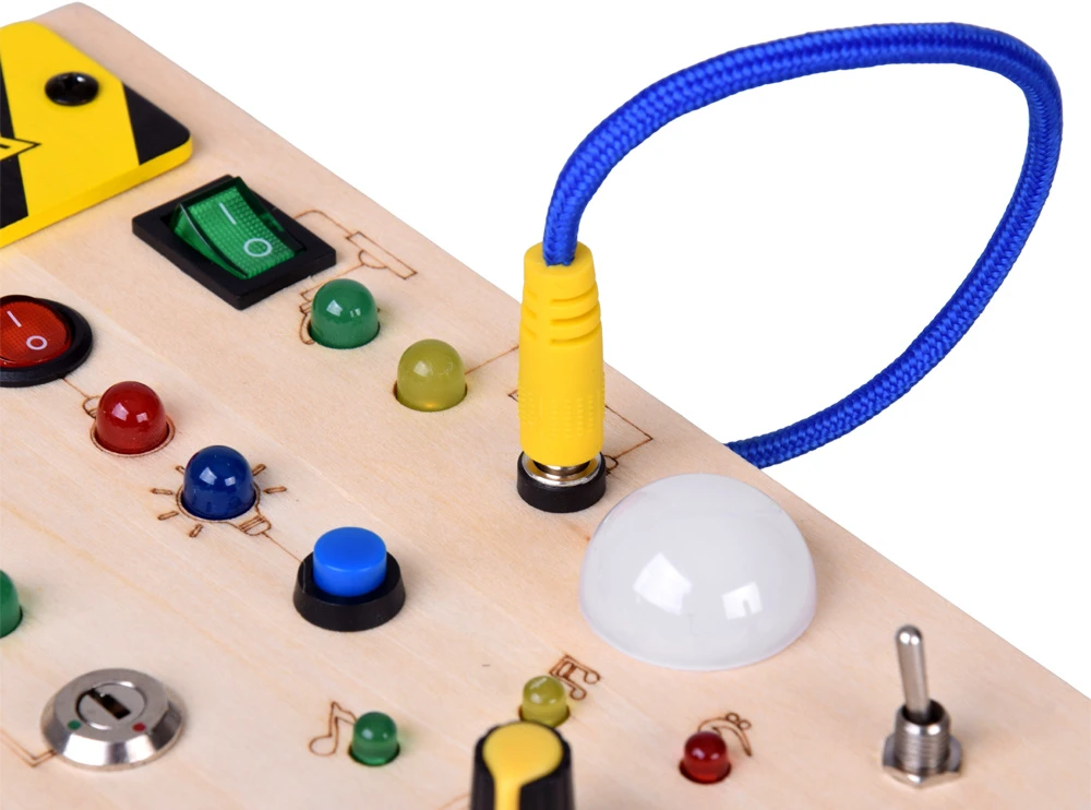 Jokomisiada medinė Montessori manipuliacinė lenta - elektrinės šviesos diodės ZA5944