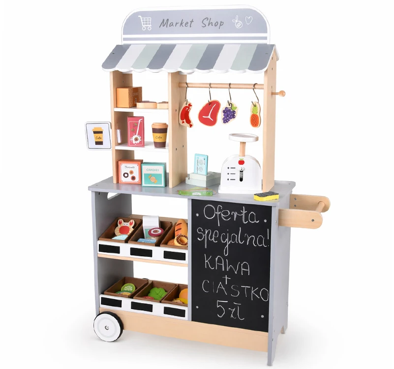 Jokomisiada Wooden shop for children - interactive MARKET with ice cube maker ZA6167