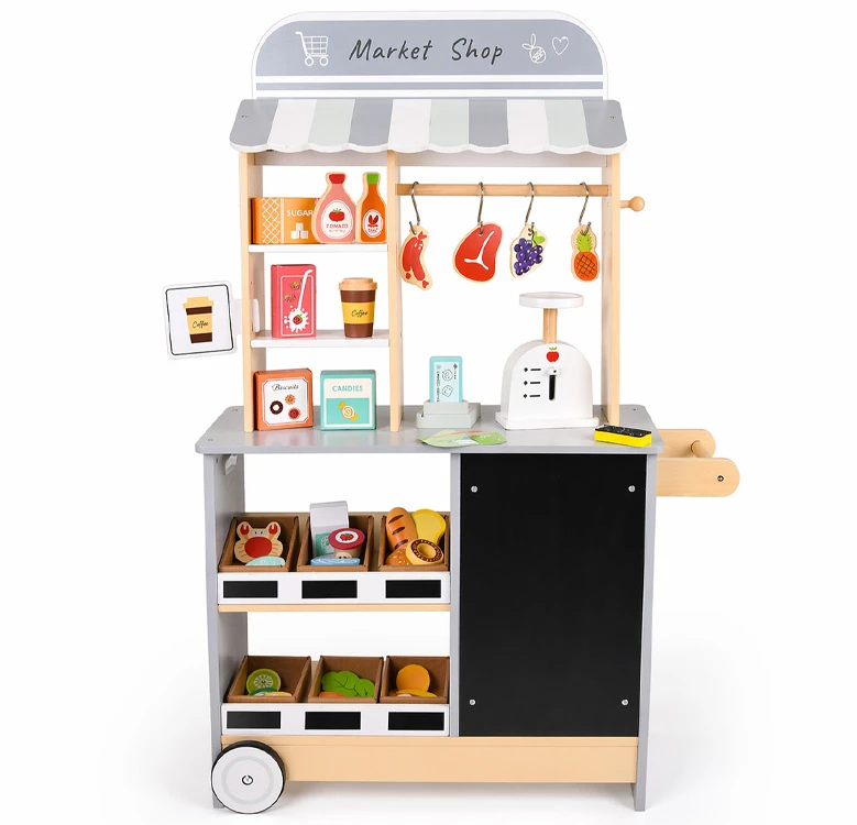 Jokomisiada Wooden shop for children - interactive MARKET with ice cube maker ZA6167